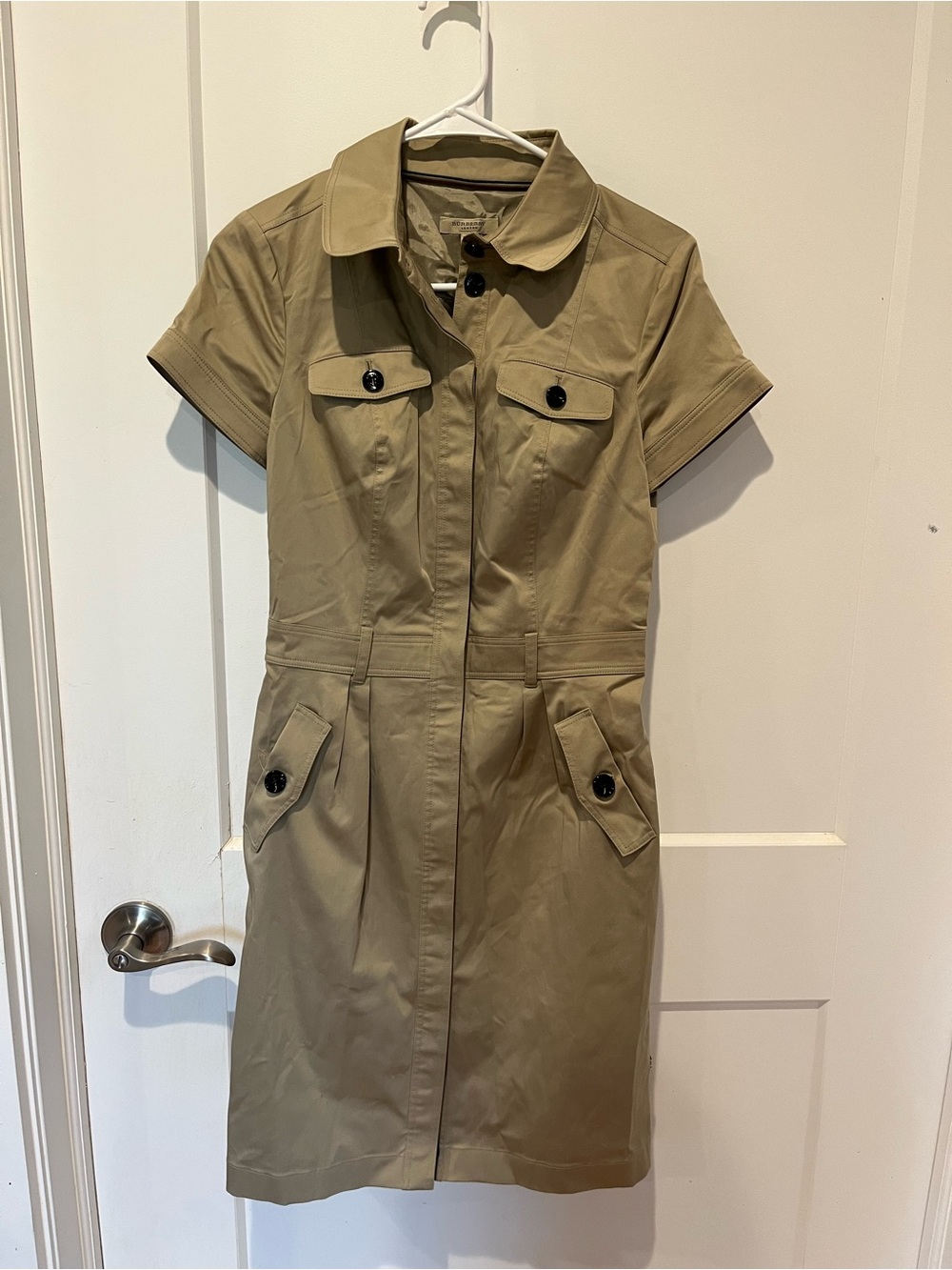 Burberry Khaki Short-Sleeve Trench Dress
